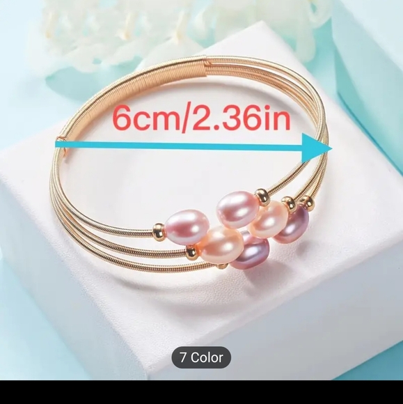 🩶🩷NEW🩶🩷 STUNNING!! Wire Wrapped Cotton Candy Freshwater Pearls in SILVER - Picture 2 of 11